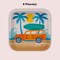 8 Ct. 7" Surf Party Square Dessert Plates Disposable Beach-Themed Tableware